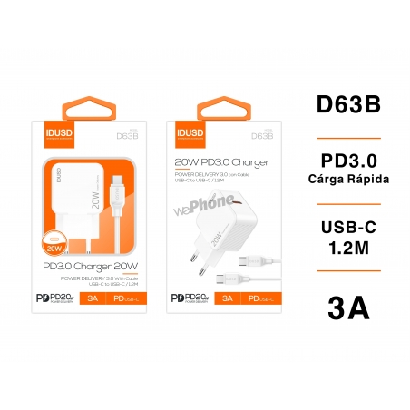 IDUSD.PD3.0 20W + Cable USB-C - D63B