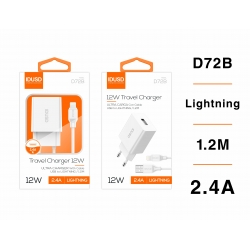 IDUSD.Smart Charger 1U 2.4A + Lightning - D72B