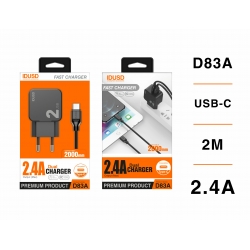 IDUSD.Charger 2USB 2.4A + USB-C 2M - D83A