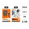 IDUSD.Charger 2USB 2.4A + USB-C 2M - D83A