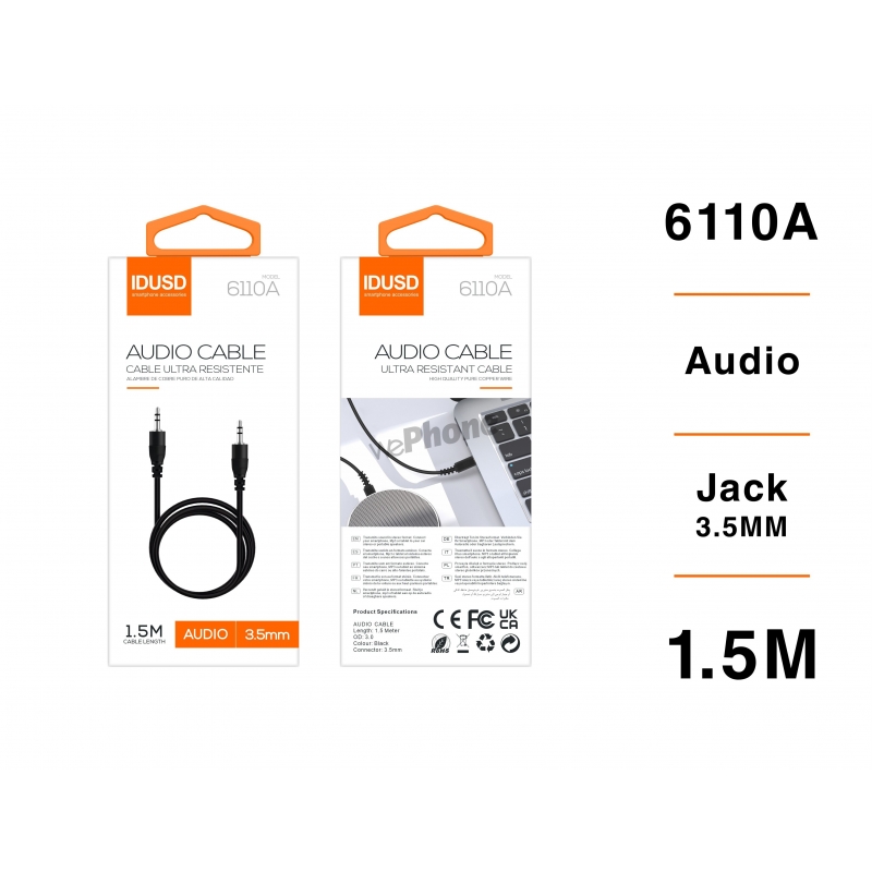 IDUSD.Cable Jack 3.5mm 1.5M - 6110A