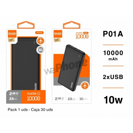 IDUSD.Power Bank 10000mAh 10W - P01A