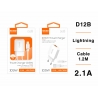 IDUSD.Smart Charger 2.1A + Lightning 1.2M 2.4A -D12B