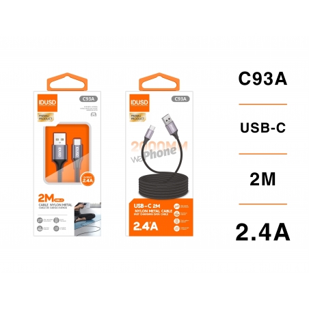 IDUSD.Cable Nylon USB-C 2M - C93A