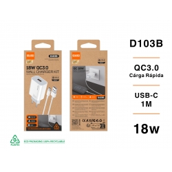 IDUSD. Cargador QC3.0 USB-C - D103B