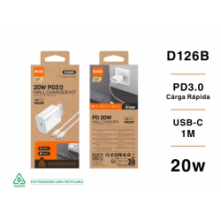 IDUSD.ECO Cargador PD 20W + PD USB-C - D126B