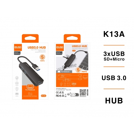 IDUSD.Combo HUB USB 3.0 5in1 - K13A
