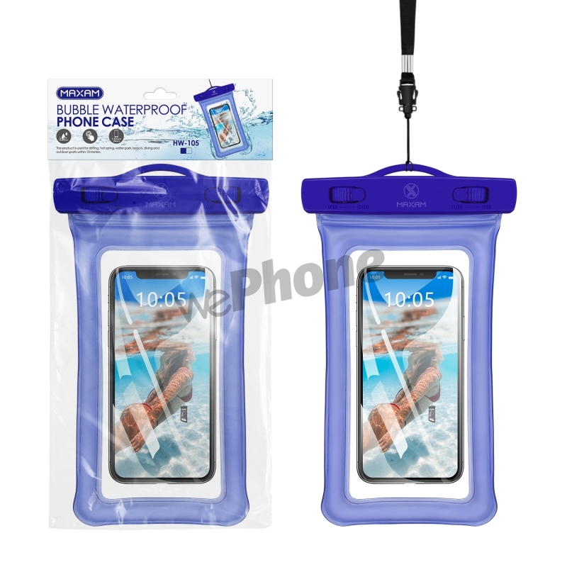 Maxam-HW-105 Azul impermeable para teléfonos de 7-8 pulgadas