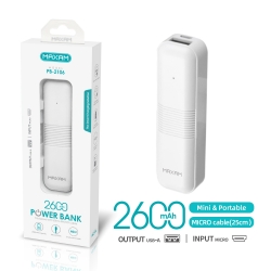 Maxam-PB-2106 Blanco Mobile Power 1A 2600mAh