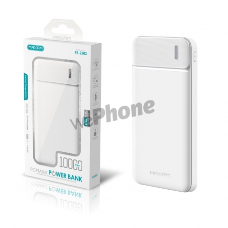 Maxam-PB-2203 Blanco Fuente de alimentación móvil 5V2A 10000mAh