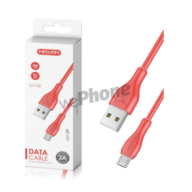 Maxam-SJ-1100 Rojo 2A 1M MICRO USB CABLE