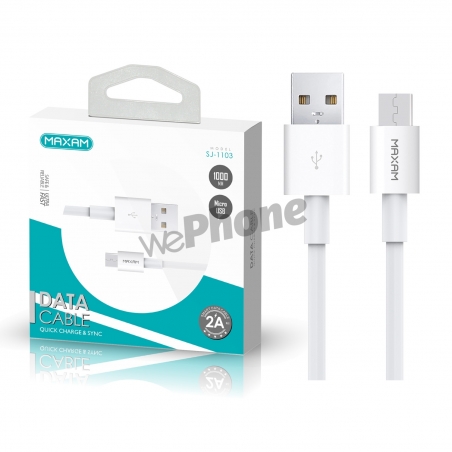 Maxam-SJ-1103 Blanco 2.4A 1M MICRO USB CABLE