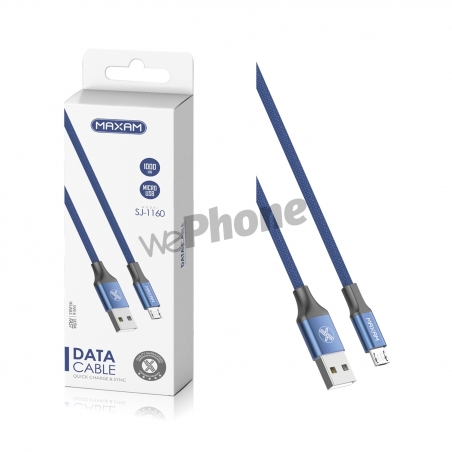 Maxam-SJ-1160 Azul 2A 1M Cable USB MICRO
