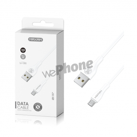 Maxam-SJ-1300 Blanco 2A 3M Cable USB MICRO