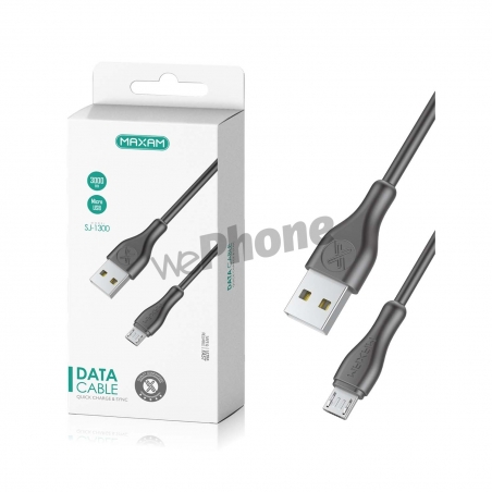 Maxam-SJ-1300 Negro 2A 3M CABLE USB MICRO