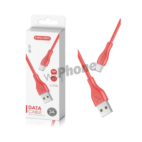 Maxam-SJ-2100 Rojo 2A 1M TIPO C CABLE USB