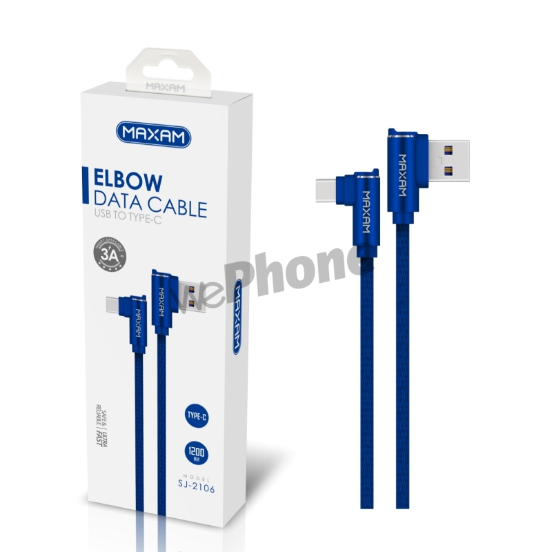 Maxam-SJ-2106 Azul 3A 1,2M cable de datos USB EBLOW Type-C