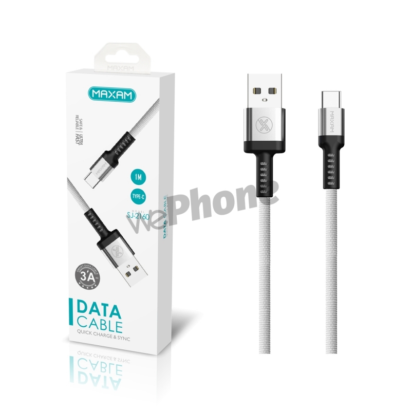 Maxam-SJ-2160 Blanco 3A 1M Cable USB TIPO C
