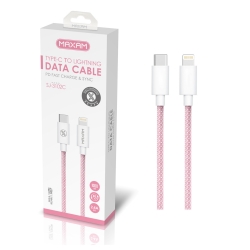 Maxam-SJ-3102C Rosa 27W Tipo-C a Lightning 2.4A 1M TPE+ABS Cable