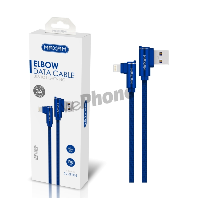 Maxam-SJ-3106 Azul 3A 1,2M cable de datos USB EBLOW IP
