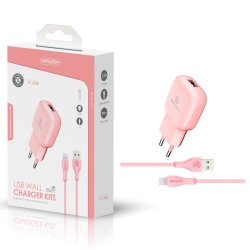 Maxam-TZ-1208I Rosa 2.4A 1M IP WALL CHARGER PACK