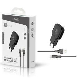 Maxam-TZ-1208I Negro 2.4A 1M IP WALL CHARGER PACK