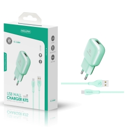 Maxam-TZ-1208M Verde 2.4A 1M MICRO USB WALL CHARGER PACK