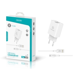 Maxam-TZ-1209C Blanco 2.4A 1M TYPE C WALL CHARGER PACK