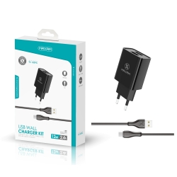 Maxam-TZ-1209C Negro 2.4A 1M TYPE C WALL CHARGER PACK