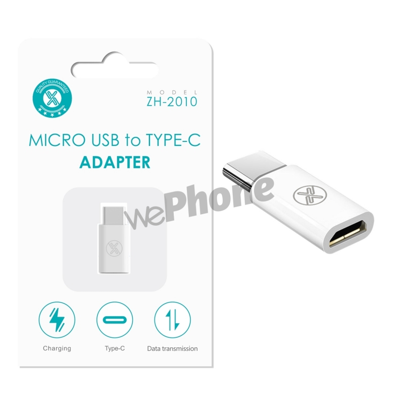 Maxam-ZH-2010 Adaptador blanco de micro USB a tipo C