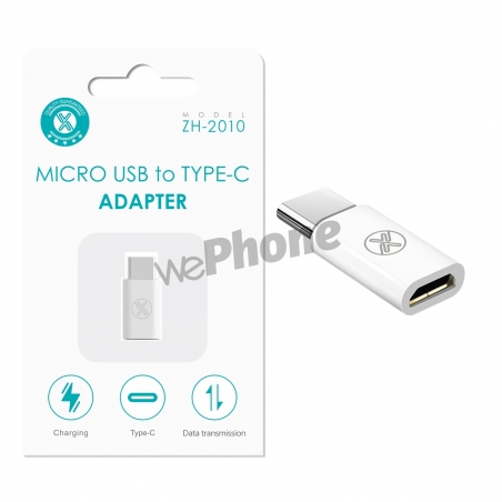 Maxam-ZH-2010 Adaptador blanco de micro USB a tipo C