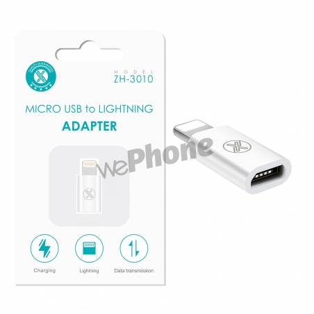 Maxam-ZH-3010 Adaptador blanco de micro USB a Lightning