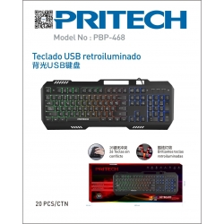 Pritech-TECLADO USB RETROILUMINADO