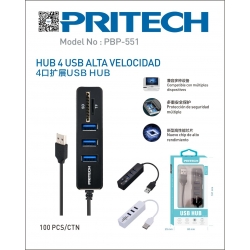Pritech-HUB 4 USB ALTA VELOCIDAD