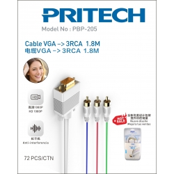 Pritech-CABLE VGA - 3RCA 1.8M