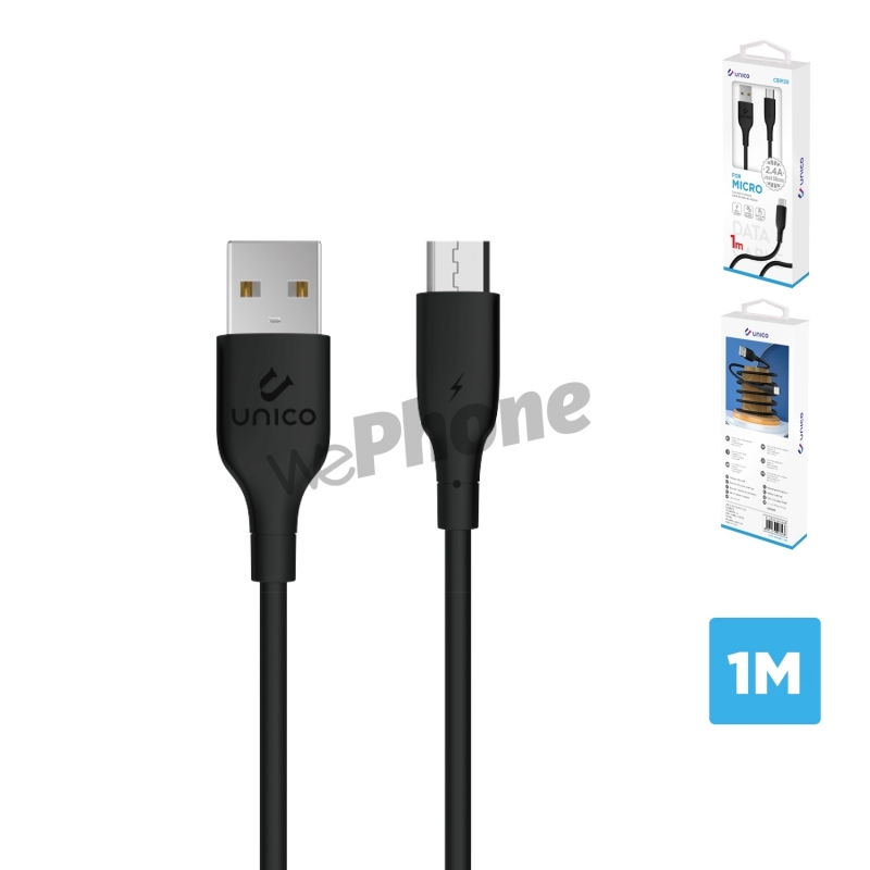 UNICO - CB9128 Silicone cable MICRO 1M OD3.6 black