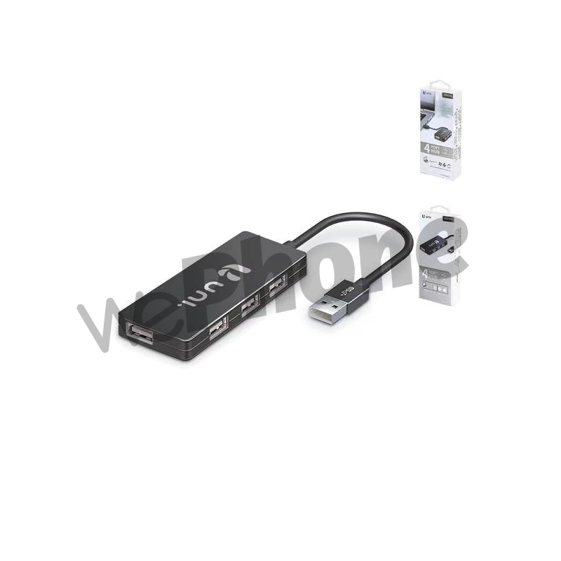 UNICO - NEW AD1516 USB2.0 Four-port Hub Black