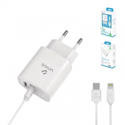 UNICO - HC1553 Travel charger 2USB 2.4A current, w