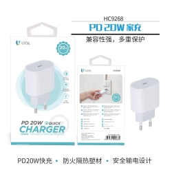 UNICO - NEW HC9268 Travel charger, PD, 1USB, 20W,