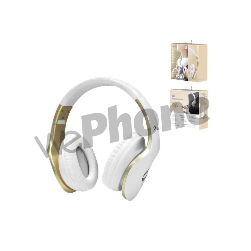 UNICO - HP9398 wearing wired headset,White+golden