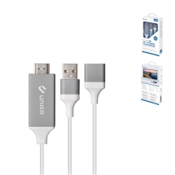 UNICO - AD9435 USB A/M to HDMI + USB M White