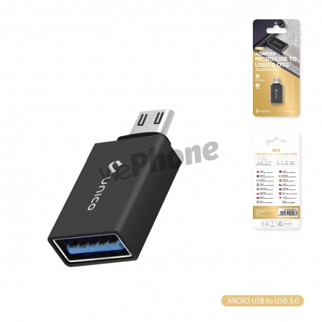 UNICO - AD9506 USB3.0 MICRO metal adapter black