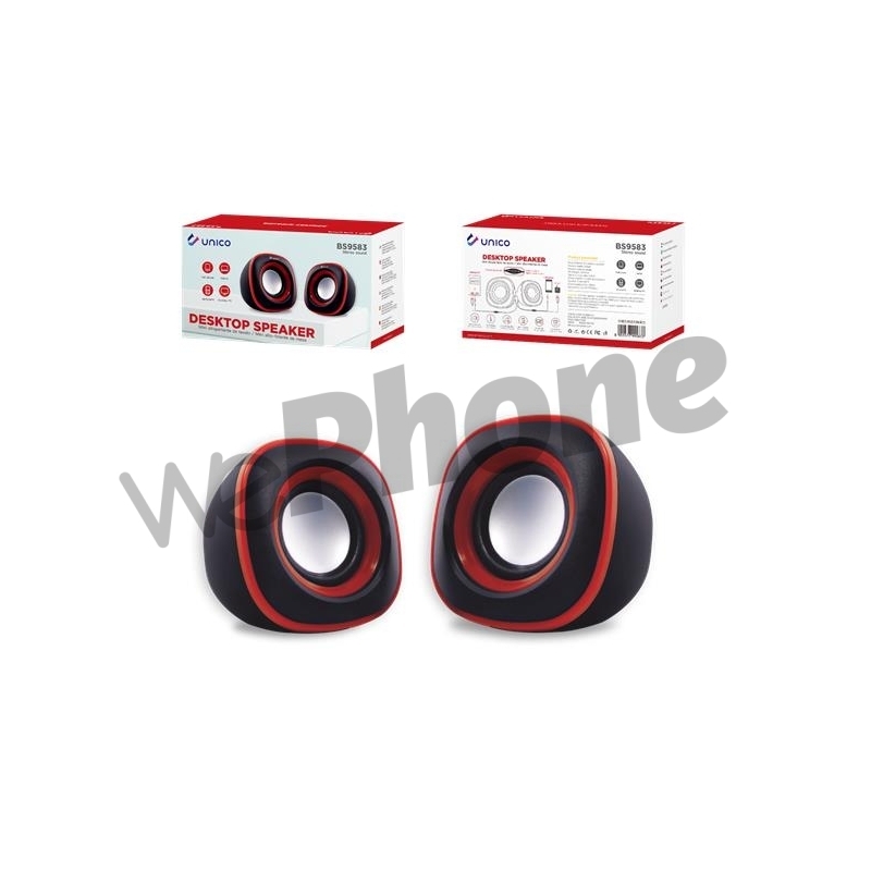 UNICO - BS9583 PC Speaker , Black+Red