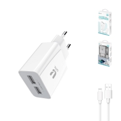 UNICO - NEW HC9659 Travel charger, 2USB, 2.4A curr