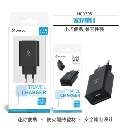 UNICO - HC9308 Travel charger, 1USB, 2.1A current,