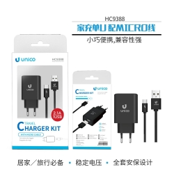 UNICO - HC9388 Travel charger, 1USB, 2.1A current,