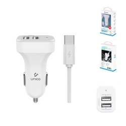 UNICO - CC9981 Car charger, 2USB, 2.4A current, Wh