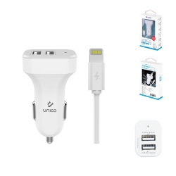 UNICO - CC9983 Car charger, 2USB, 2.4A current, Wh