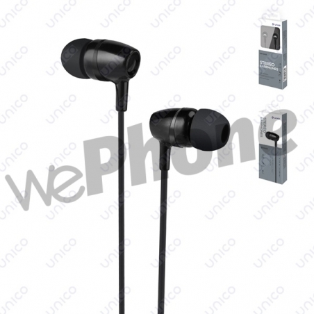 UNICO - EP1088 Wired earphone,all black