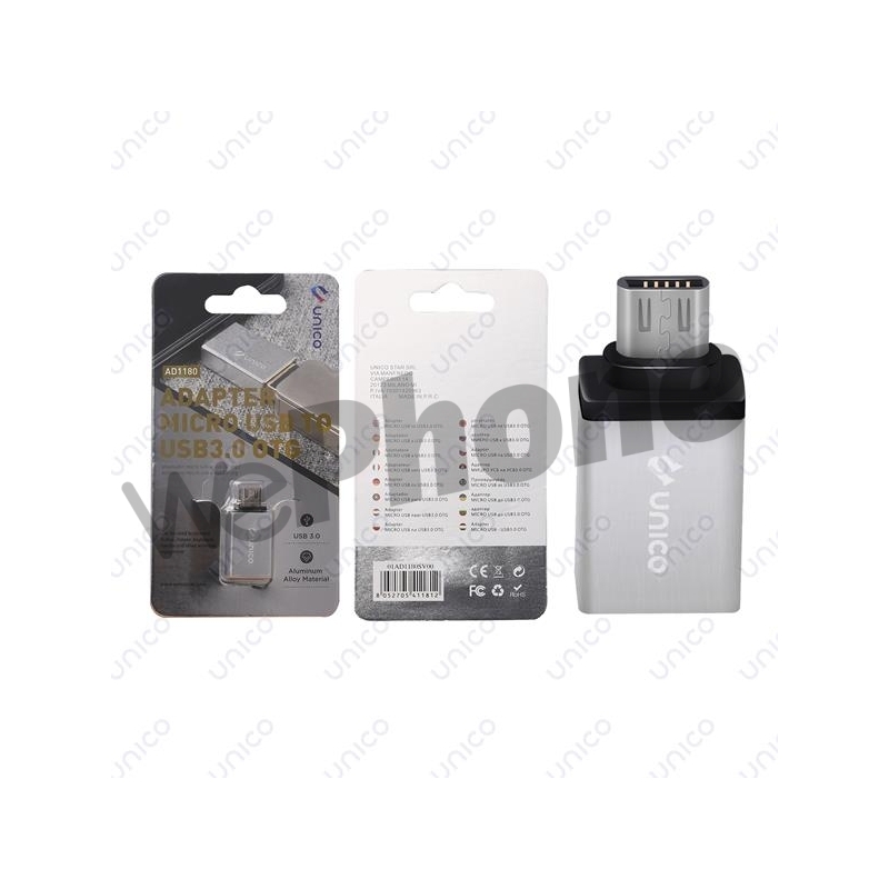 UNICO - AD1180USB3.0 MICRO metal adapter silver